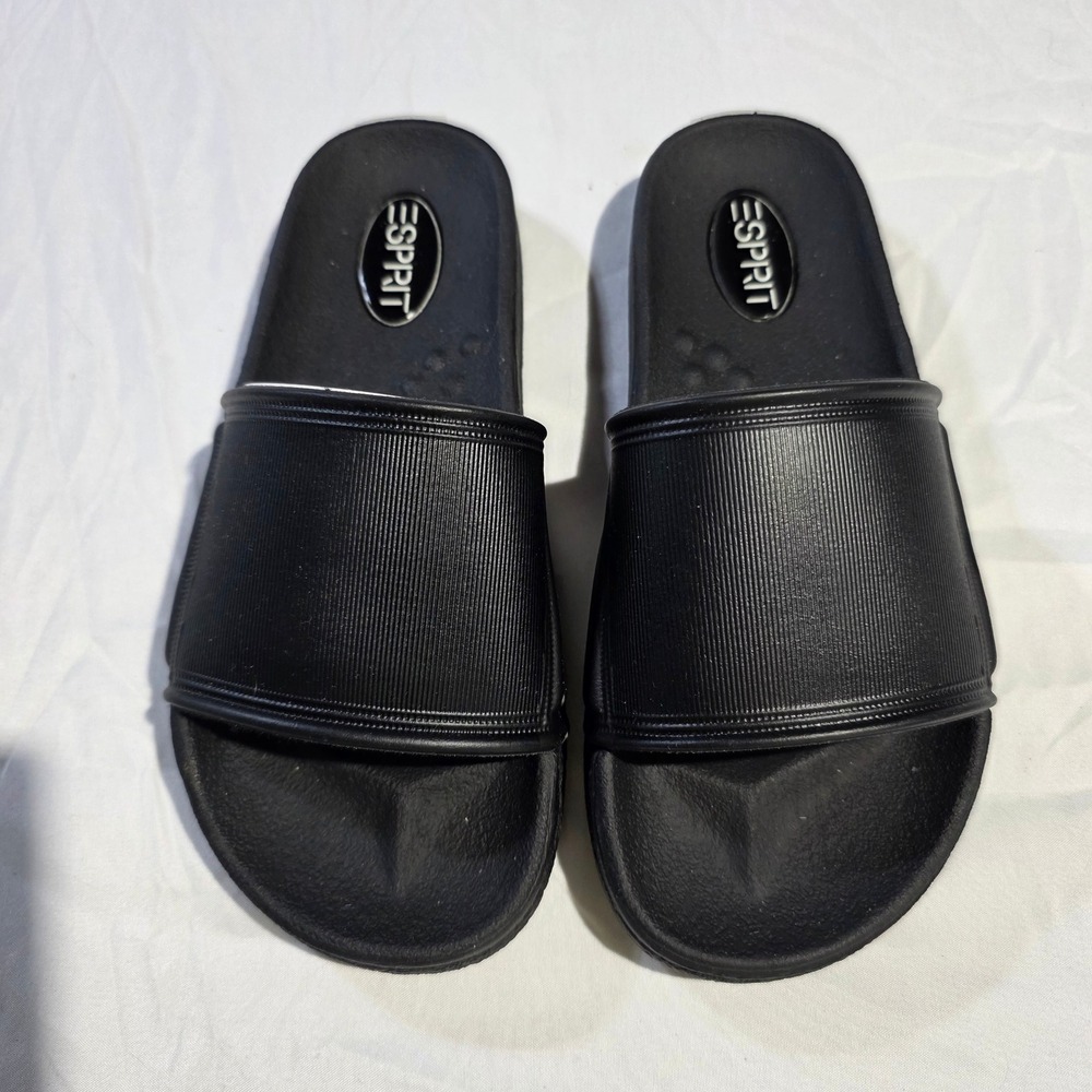 Esprit Slouch 4551370 Black Slide Sandals Mens 7 Lightweight Casual Pool Shoes